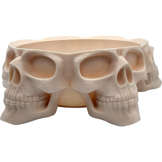 Six Skull Bowl – Gothic Skull Planter or Decorative Candy Dish for Horror Decor, Halloween Display, or Macabre Storage – 3D Printed in Canada