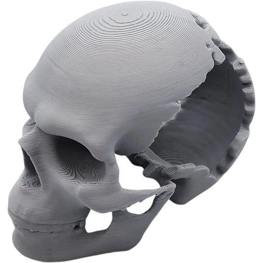 Gouged-Out Skull Miniature – Horror-Themed Cracked Skull Terrain Prop for Tabletop RPGs, Dioramas & Gothic Displays – 3D Printed in Canada