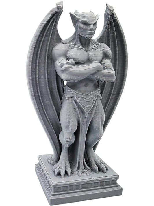 Mythic Gargoyle Defender Figurine – Gothic Fantasy Winged Statue for Shelf or Desk Display – Fierce Medieval Creature Decor – 3D Printed in Canada