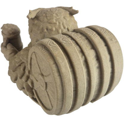 The Friar Owl Figurine – Fantasy Owl with Ale Tankard & Barrel Backpack – Owls & Dragons Collection – Paintable Miniature Display Figure – 3D Printed in Canada