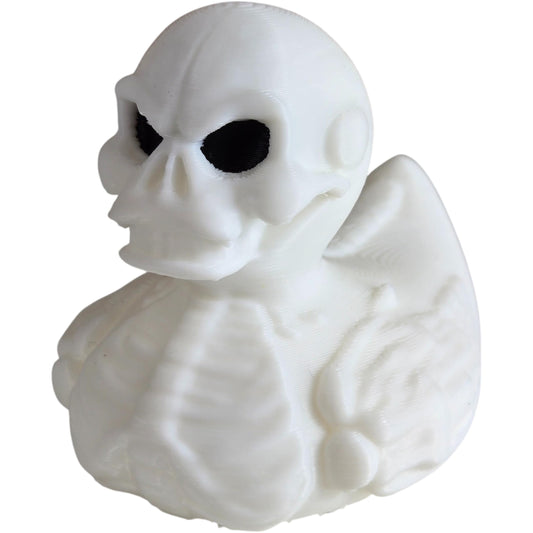 Skeleton Duck Figurine – Creepy Halloween Gothic Rubber Duck Alternative for Spooky Décor, Horror Collectibles & Gag Gifts – 3D Printed in Canada