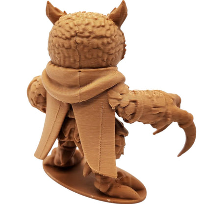 The Shapeshifter Owl Figurine – Transforming Owl with Claws & Warrior Wrap – Owls & Dragons Collection – Fantasy Paintable Sculpture – 3D Printed in Canada