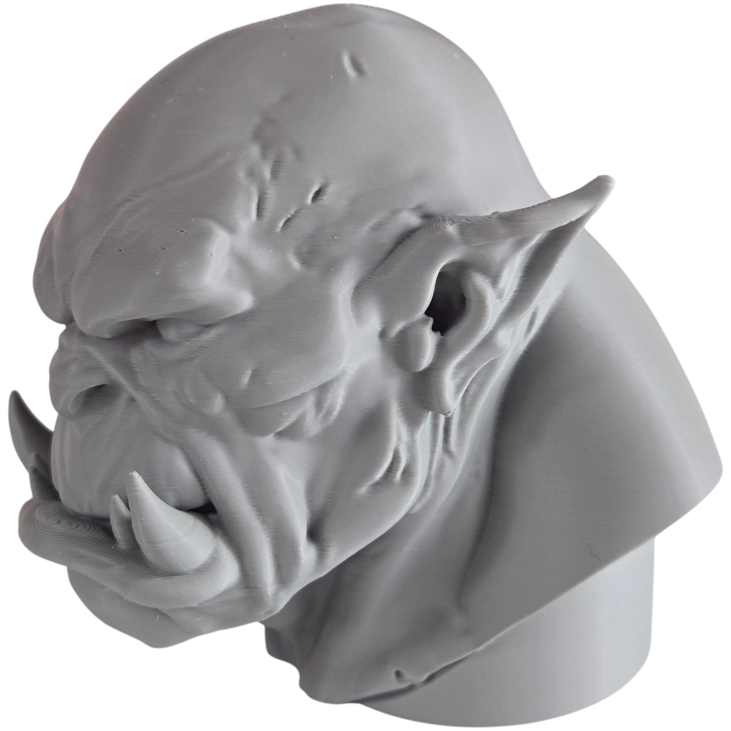 Orc Bust Sculpture – Fantasy Monster Head Figurine for Display, Painting, or RPG Inspiration – Grim Orc Decor Model – 3D Printed in Canada