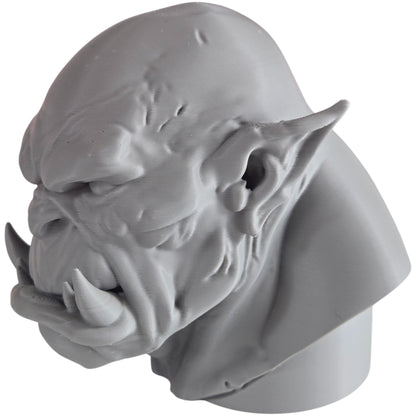 Orc Bust Sculpture – Fantasy Monster Head Figurine for Display, Painting, or RPG Inspiration – Grim Orc Decor Model – 3D Printed in Canada
