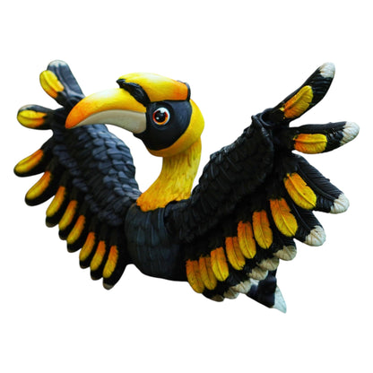 Articulated Great Hornbill Bird Figurine – Tropical Bird Model with Movable Wings – Print-in-Place Poseable Collectible Toy – 3D Printed in Canada