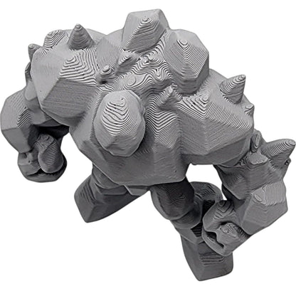 Greater Earth Elemental Figurine – Rock Golem Style Desktop Statue for Display, Collectibles, and Shelf Decor – 3D Printed in Canada