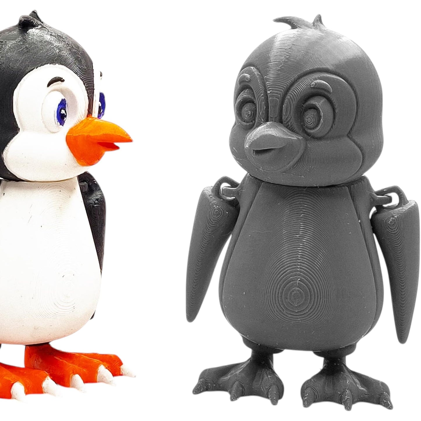Cute Articulated Penguin Figurine – 3D Printed DIY Paintable Arctic Animal Model for Desk Display, Shelf Décor & Craft Projects – 3D Printed in Canada