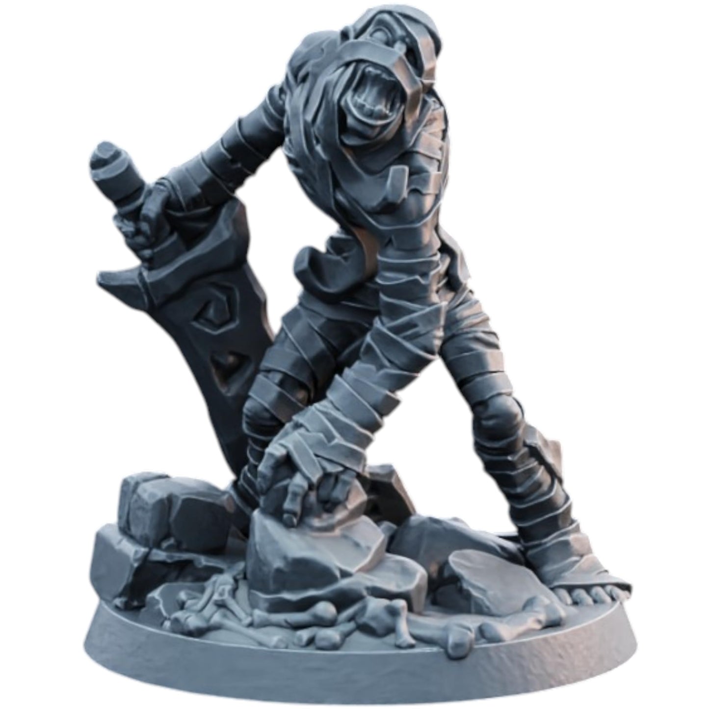 Undead Mummy Warrior Miniature for Tabletop RPGs, Painting & Wargaming – Highly Detailed Resin Fantasy Figure – 3D Printed in Canada
