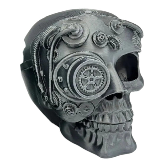 Steampunk Gear Skull – Mechanical Skull Decor with Gear Detail for Gothic, Industrial & Sci-Fi Themes – 3D Printed in Canada