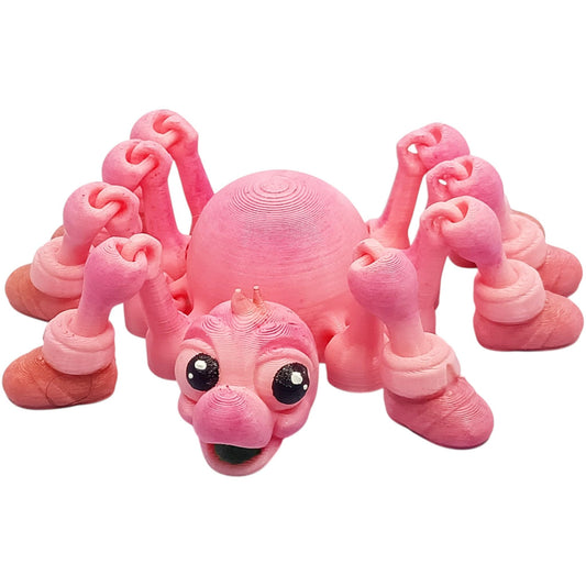 Adorable Articulated Spider Figurine – 3D Printed DIY Paintable Model for Desk Display, Fidget Play & Collectors – 3D Printed in Canada