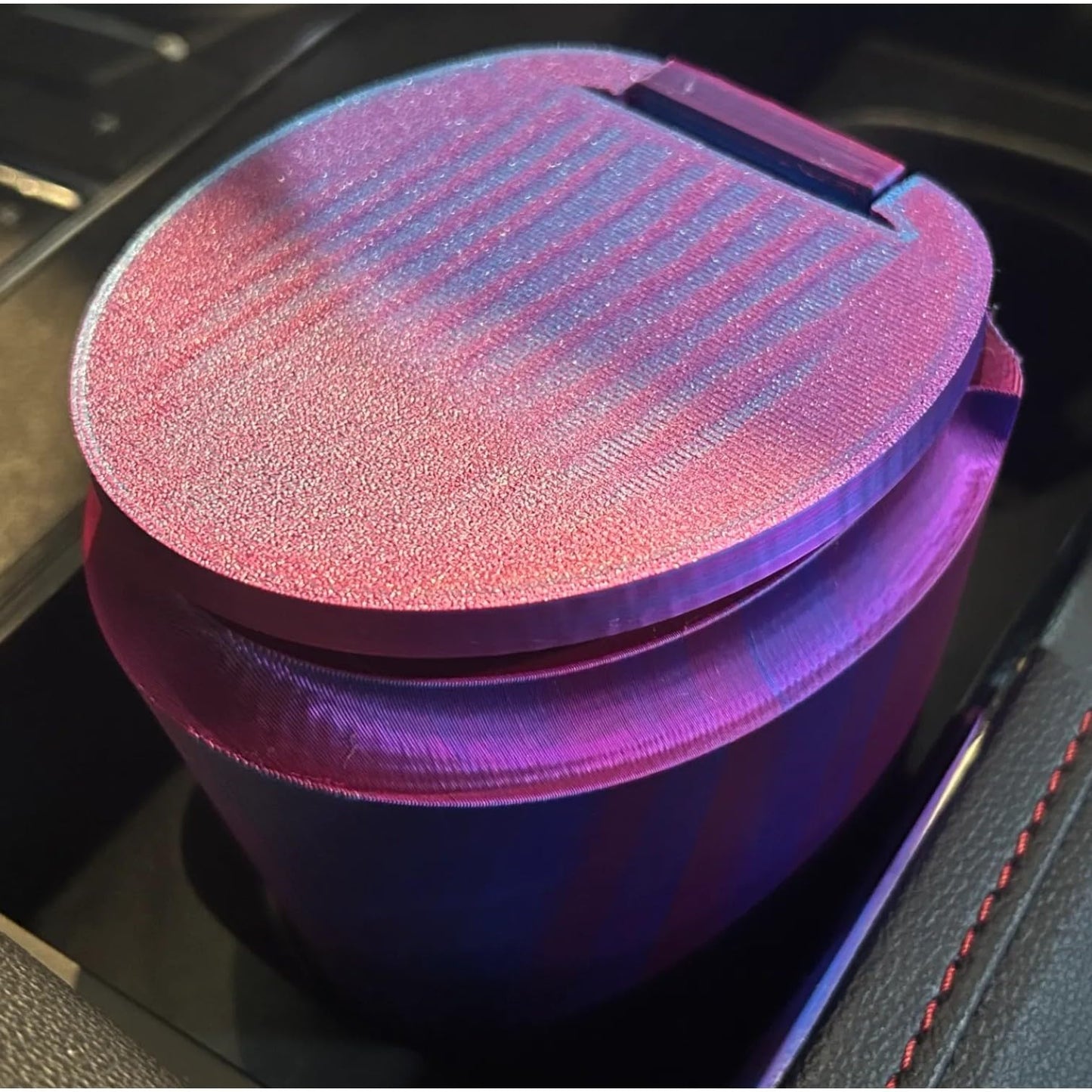 CARbage – Car Trash Bin for Cup Holders, One-Piece Print-in-Place Design with Flip Lid, Compact Auto Waste Container – 3D Printed in Canada