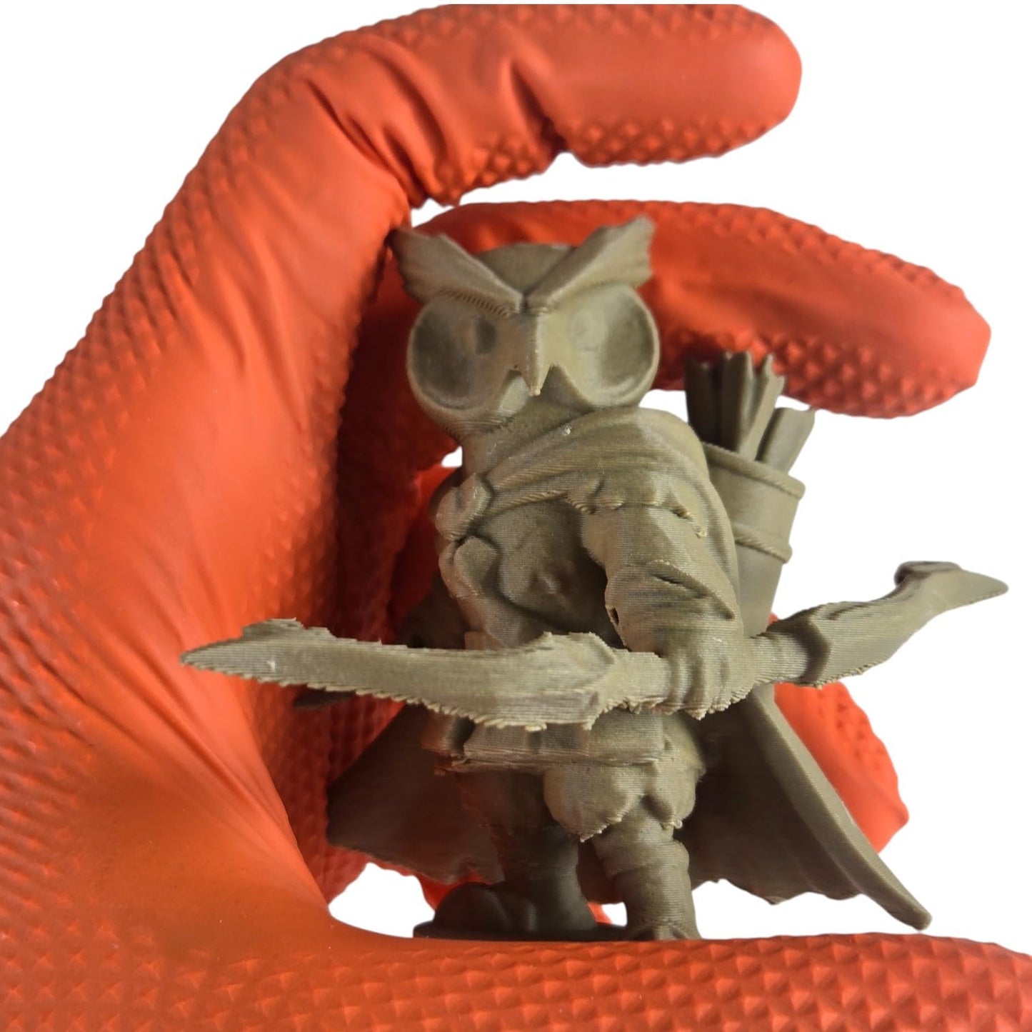 The Ranger Owl Figurine – Fantasy Owl Archer with Bow, Cloak & Quiver – Owls & Dragons Collection – Paintable Display Miniature – 3D Printed in Canada