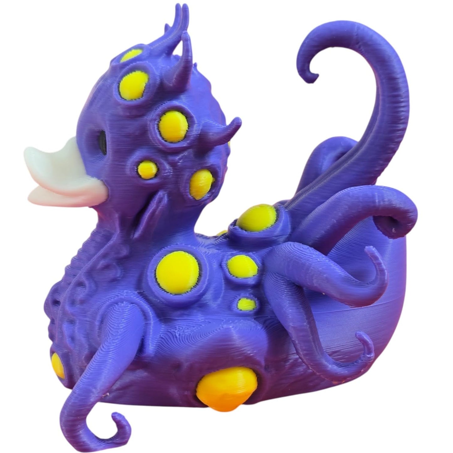 Quackthulhu Duck Figurine – Lovecraftian Tentacle Duck for Horror & Mythos Fans – Octopus Duck Hybrid Desk Decor – Fidget Display Figure – 3D Printed in Canada