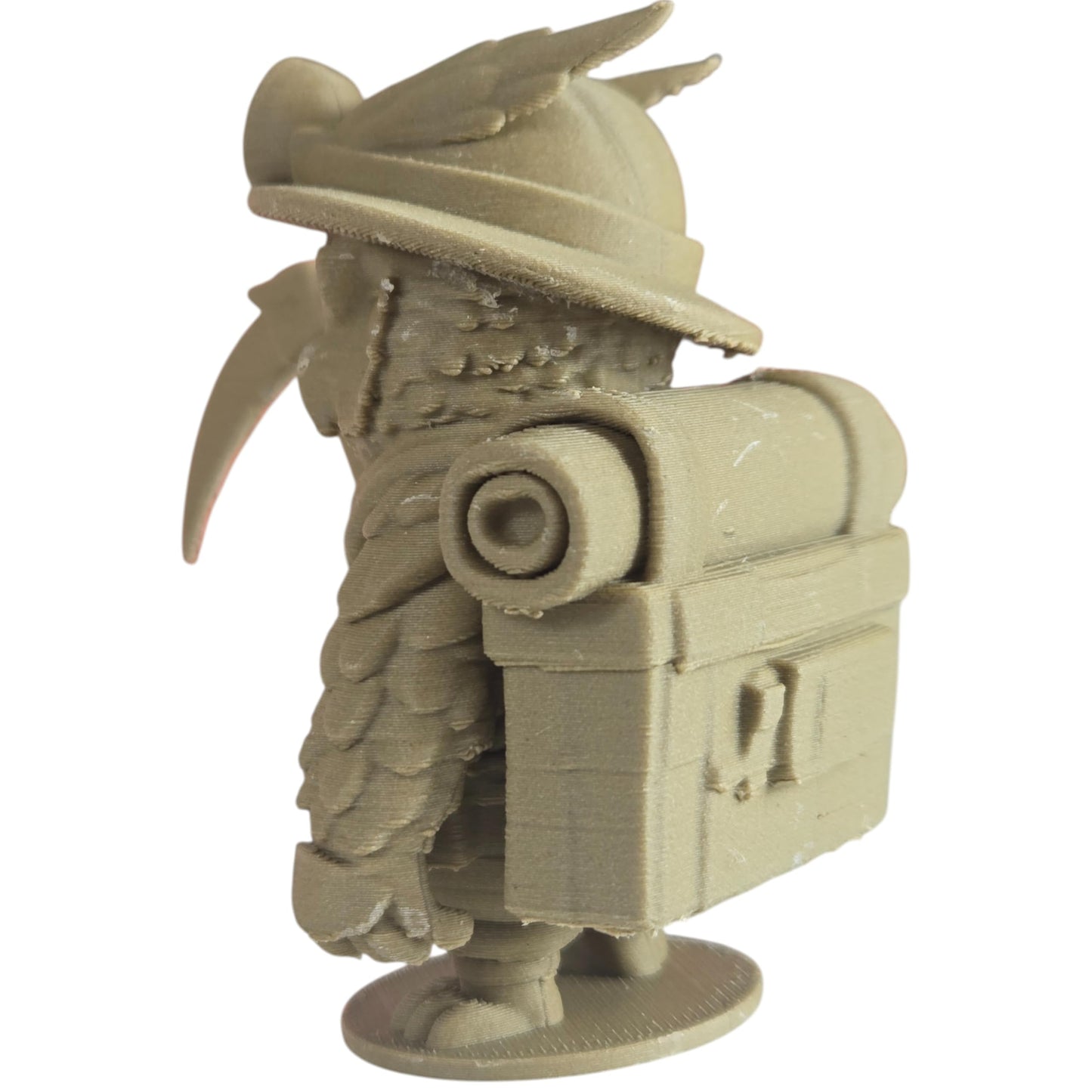 The Treasure Hunter Owl Figurine – Fantasy Explorer Owl with Pickaxe, Backpack & Helmet – Owls & Dragons Collection – Paintable Display Sculpture – 3D Printed in Canada