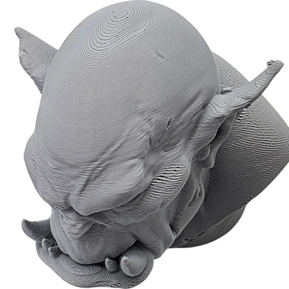 Orc Bust Sculpture – Fantasy Monster Head Figurine for Display, Painting, or RPG Inspiration – Grim Orc Decor Model – 3D Printed in Canada
