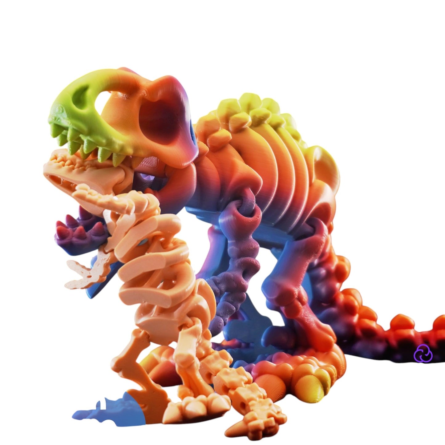 Tyrannosaurus Rex Skeleton Figurine – Articulated Dinosaur Display with Print-in-Place Joints, Desk Ornament or Collectible Gift for Adults & Teens – 3D Printed in Canada