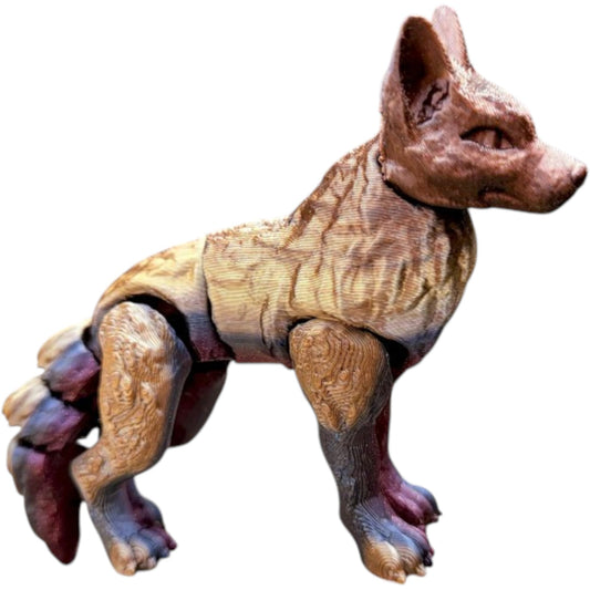 Articulated Cinder Wolf Figurine – Poseable Fantasy Wolf Model & Collectible Woodland Creature – 3D Printed in Canada