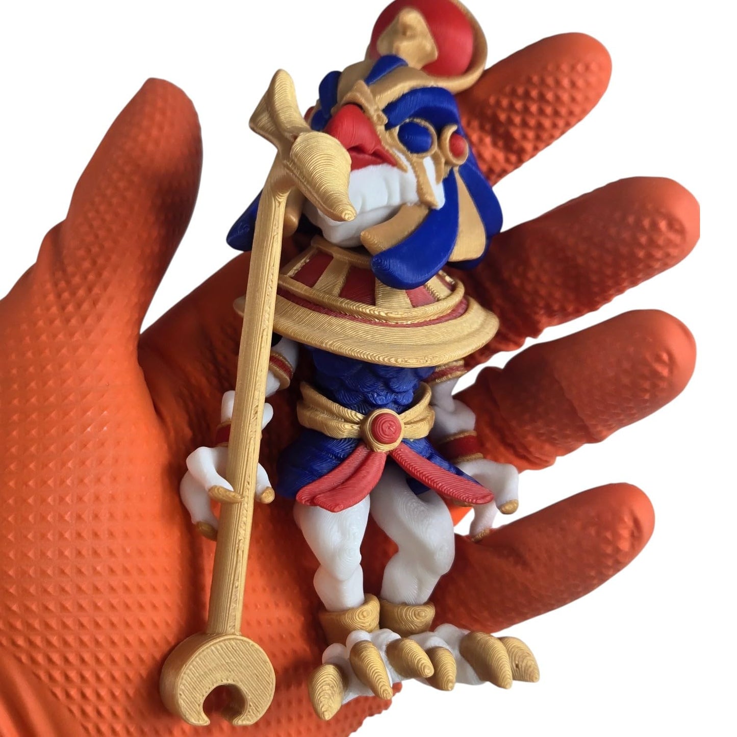 Twisty Ra Egyptian God Articulated Figurine – Poseable Mythical Creature Statue for Display or Desk – Vibrant Ancient Deity Sculpture – 3D Printed in Canada