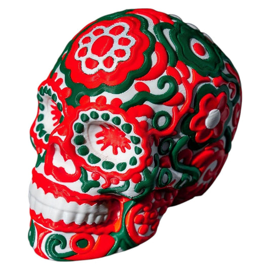Sugar Skull Statue – Mexican-Inspired Decorative Collectible for Teens & Adults – Folk Art Home Décor – 3D Printed in Canada