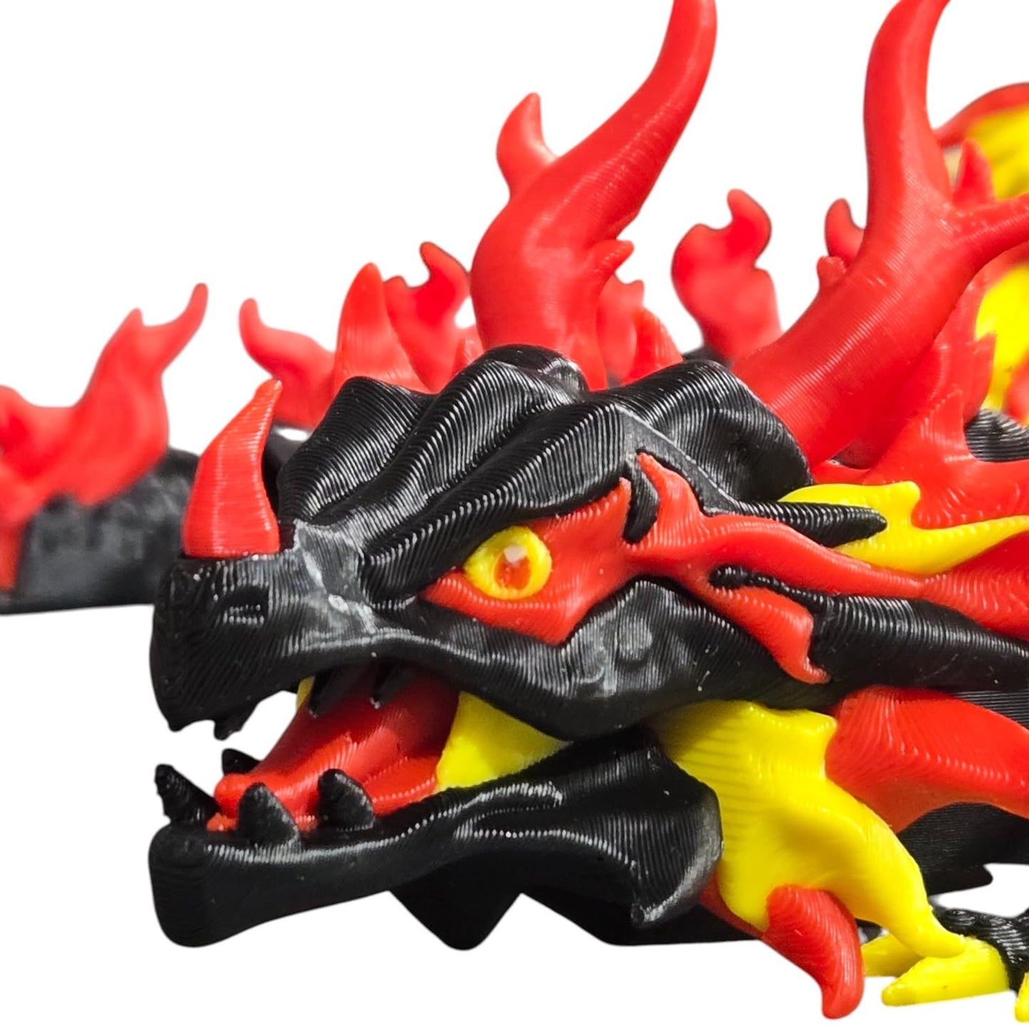 Scorchwing Tyrant Fire Dragon Figurine – Articulated Fantasy Fidget Sculpture with Flame Details and Fiery Wings – 3D Printed in Canada