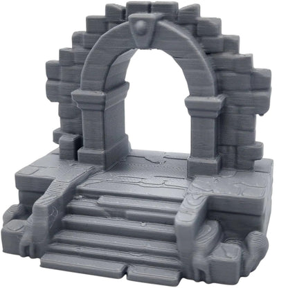 Open Stone Arch Entrance Miniature – Fantasy Terrain Gateway for Tabletop RPGs, Dungeons & Dioramas – 3D Printed in Canada