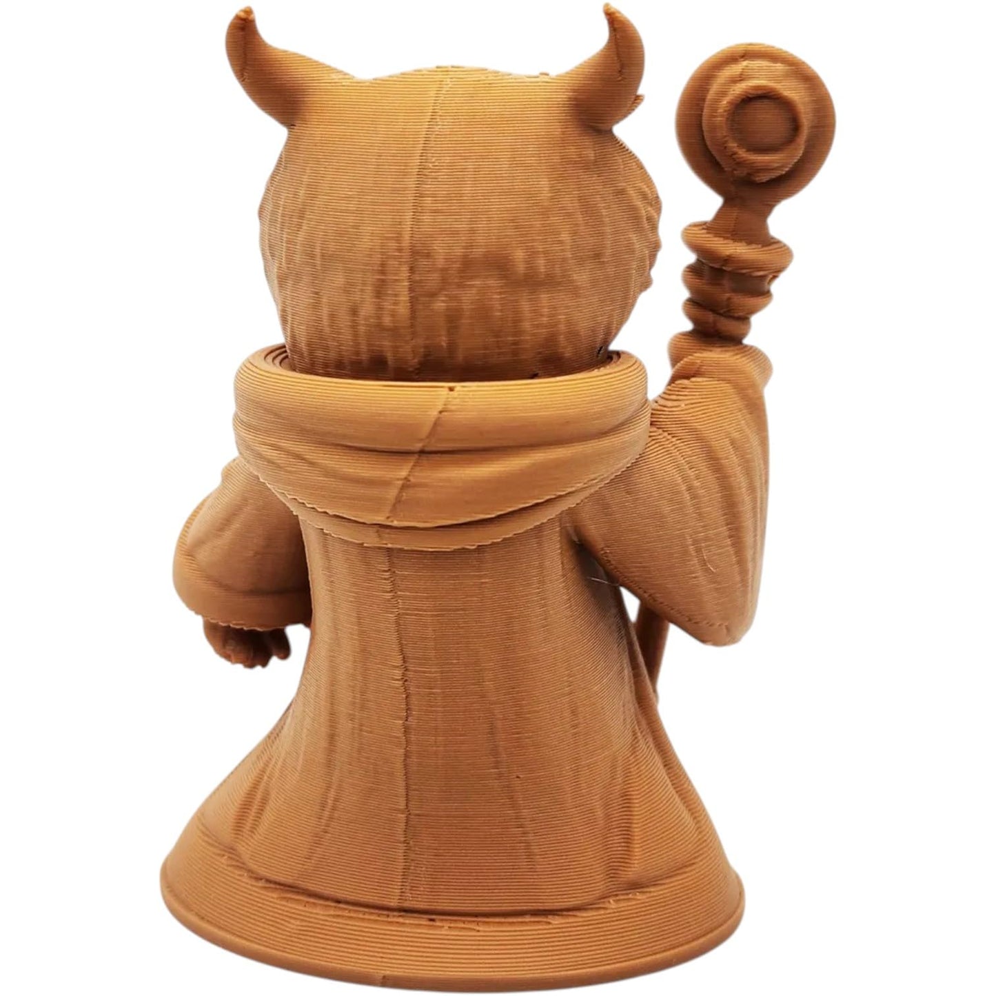 The Warlock Owl Figurine – Arcane Owl Wizard with Staff & Robes – Owls & Dragons Collection – Paintable Fantasy Miniature – 3D Printed in Canada