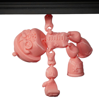 Hanging Voodoo Doll Figurine – Articulated 3D Printed Halloween DIY Paintable Model for Creepy Décor, Crafting & Collectors – 3D Printed in Canada