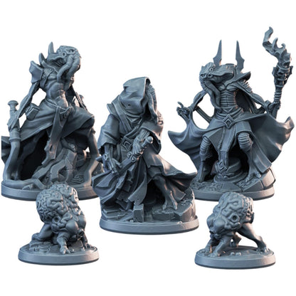 Eldritch Horrors Miniature Set – Lovecraftian Monsters & Cultists for Fantasy RPGs, Tabletop Wargaming, and Painting – Detailed Resin Figures – 3D Printed in Canada