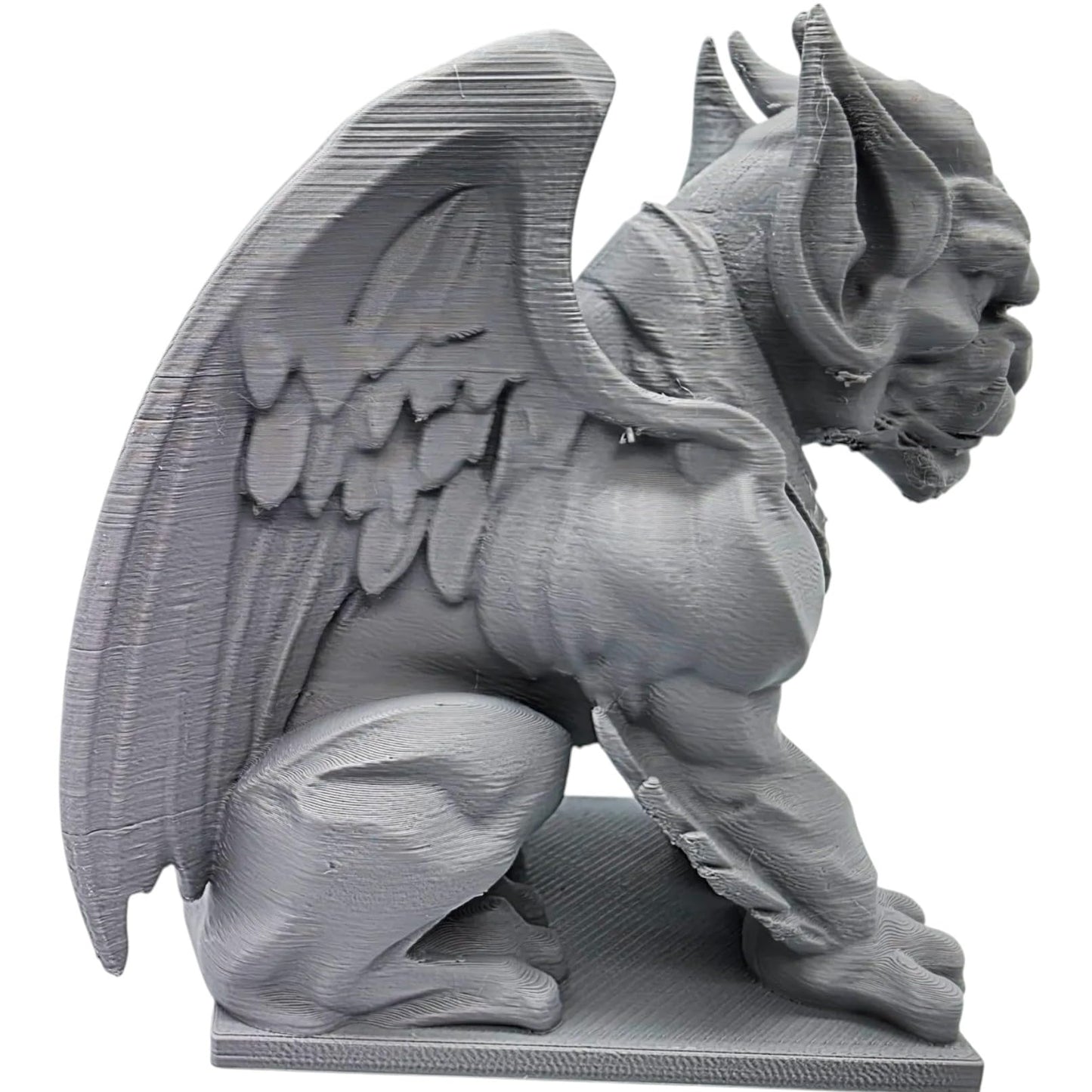 Sentinel Gargoyle Statue – Fierce Winged Guardian Figurine for Desk, Shelf or Altar Display – Gothic Mythical Creature for Fantasy Decor, Gaming & Collectibles – 3D Printed in Canada