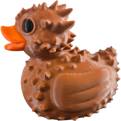 Horned Lizard Duck Figurine – Duck-Lizard Hybrid – Funny Spiky Animal Mash‑Up Collectible – Quirky Reptile Duck Gift or Desk Decor for Teens & Adults – 3D Printed in Canada