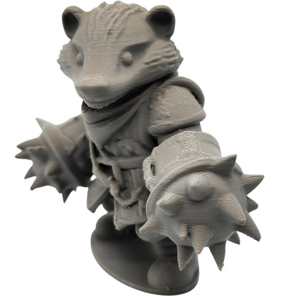 Honey Badger Fantasy Figurine – Fierce Warrior with Spiked Gauntlets – Owls & Dragons Collection – 3D Printed in Canada