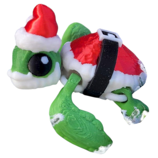Santaurtle Figurine – Cute Santa Turtle Holiday Collectible – Festive Desk Buddy for Teens & Adults – 3D Printed in Canada