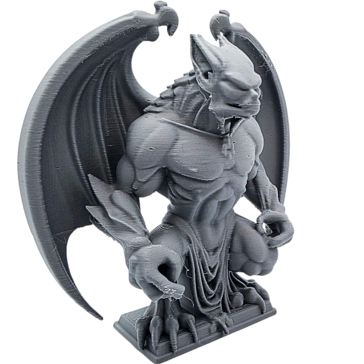 Stone Guardian Gargoyle Statue – Gothic Demon Figurine for Shelf or Desk Display, Fantasy Creature Home Decor, Menacing Winged Sculpture – 3D Printed in Canada