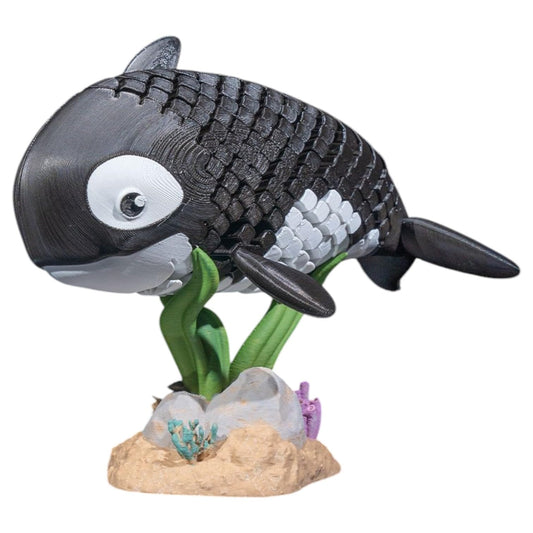 Articulated Oscar The Orca Figurine – Ocean Desk Display for Teens & Adults – Collectible 3D Printed Marine Sculpture – 3D Printed in Canada