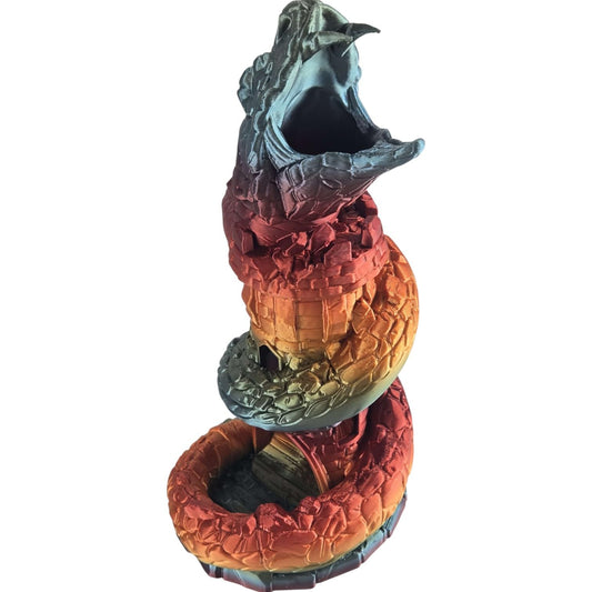 Basilisk Dice Tower for DND, Pathfinder, Tabletop RPGs – Dragon Serpent Sculpture Dice Roller – Fantasy Gaming Accessory – 3D Printed in Canada