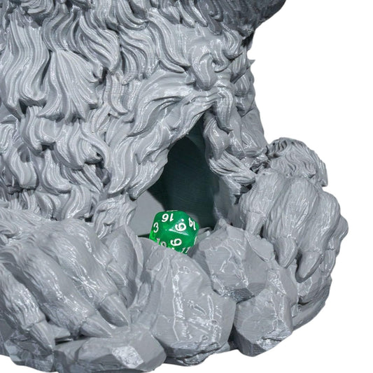 Wolf Bite Dice Tower for DND, Pathfinder, Tabletop RPGs – Howling Wolf Sculpture Dice Roller – Fantasy Gaming Accessory – 3D Printed in Canada