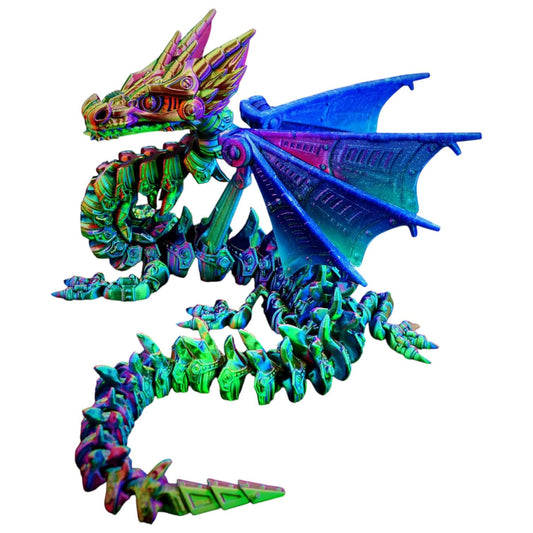 Articulated Mech Dragon Figurine – Cybernetic Desk Fidget for Teens & Adults – Stress Relief & Collectible – 3D Printed in Canada