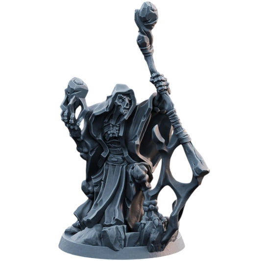 Undead Reaver Necromancer Miniature for Tabletop RPGs, Painting & Wargaming – Highly Detailed Resin Fantasy Figure – 3D Printed in Canada