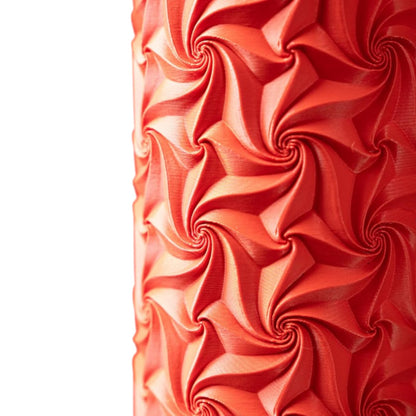 Swirl Flower Vase – Geometric Spiral Design for Faux Flowers, Dried Bouquets or Modern Decor Accents – Decorative Cylinder Vase for Home or Office – 3D Printed in Canada