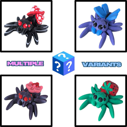 Mystery Mini Spiders 5-Pack – Collectible Figurines with Mystery Egg – Blind Box Surprises for Teens & Adults – Stress Relief Desk Toys for Anxiety, ADHD, Autism – 3D Printed in Canada