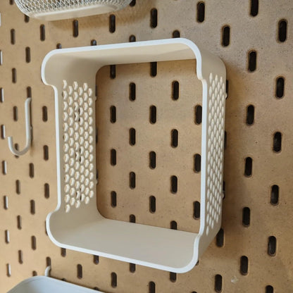Pegboard Double-Shelf Organizer for IKEA SKÅDIS – Hex Grid Storage Basket for Plants, Decor, and Desk Items – 3D Printed in Canada