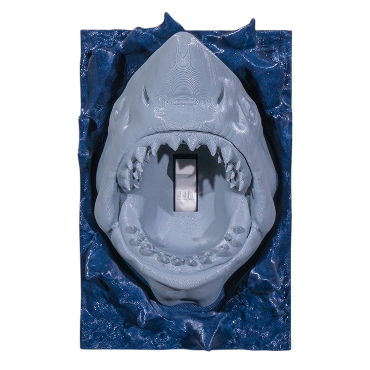Great Shark Light Switch Cover – Ocean Predator Wall Plate – Jaws-Inspired Home Accent – 3D Printed in Canada