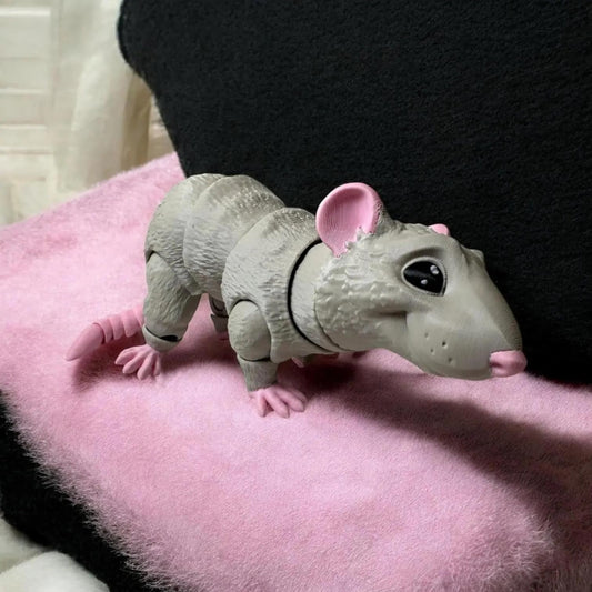 Articulated Rat Figurine – Realistic Rodent Desk Collectible for Teens & Adults – Poseable Fidget Toy – 3D Printed in Canada