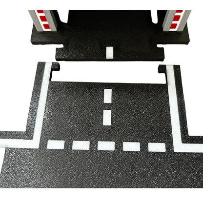Simple Modular T-Intersection Road Tile for Hot Wheels (Set of 2) – 1:64 Scale Compatible Connector with Built-in Track Links – 3D Printed in Canada