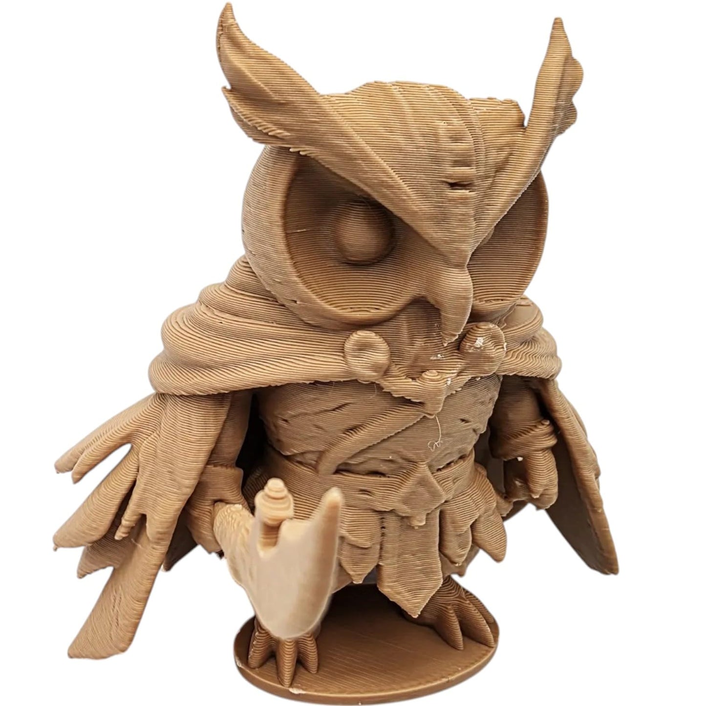 The Hunter Owl Figurine – Fantasy Owl Warrior Miniature with Hood, Blade & Cape – Perfect for Painting, RPGs, or Display – 3D Printed in Canada