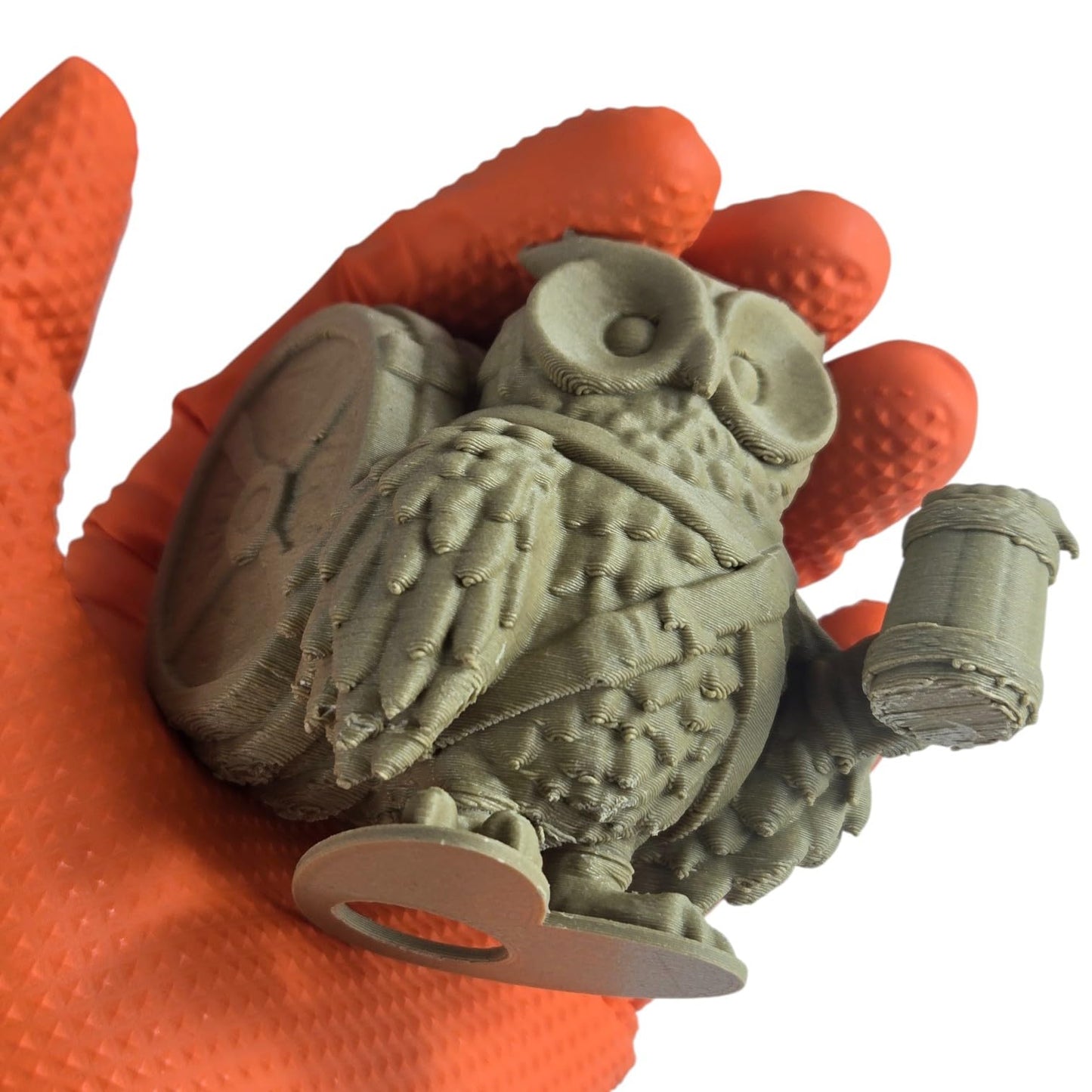 The Friar Owl Figurine – Fantasy Owl with Ale Tankard & Barrel Backpack – Owls & Dragons Collection – Paintable Miniature Display Figure – 3D Printed in Canada