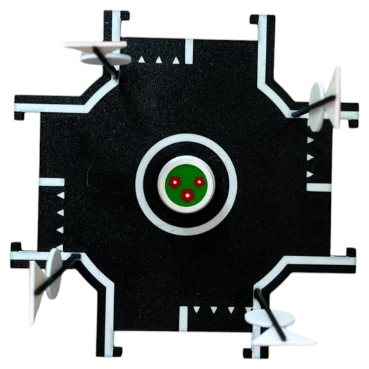 Modular Roundabout Road Tile for Hot Wheels – 3D Printed Intersection with Yield Signs & Center Island – Expandable Track Accessory – 3D Printed in Canada