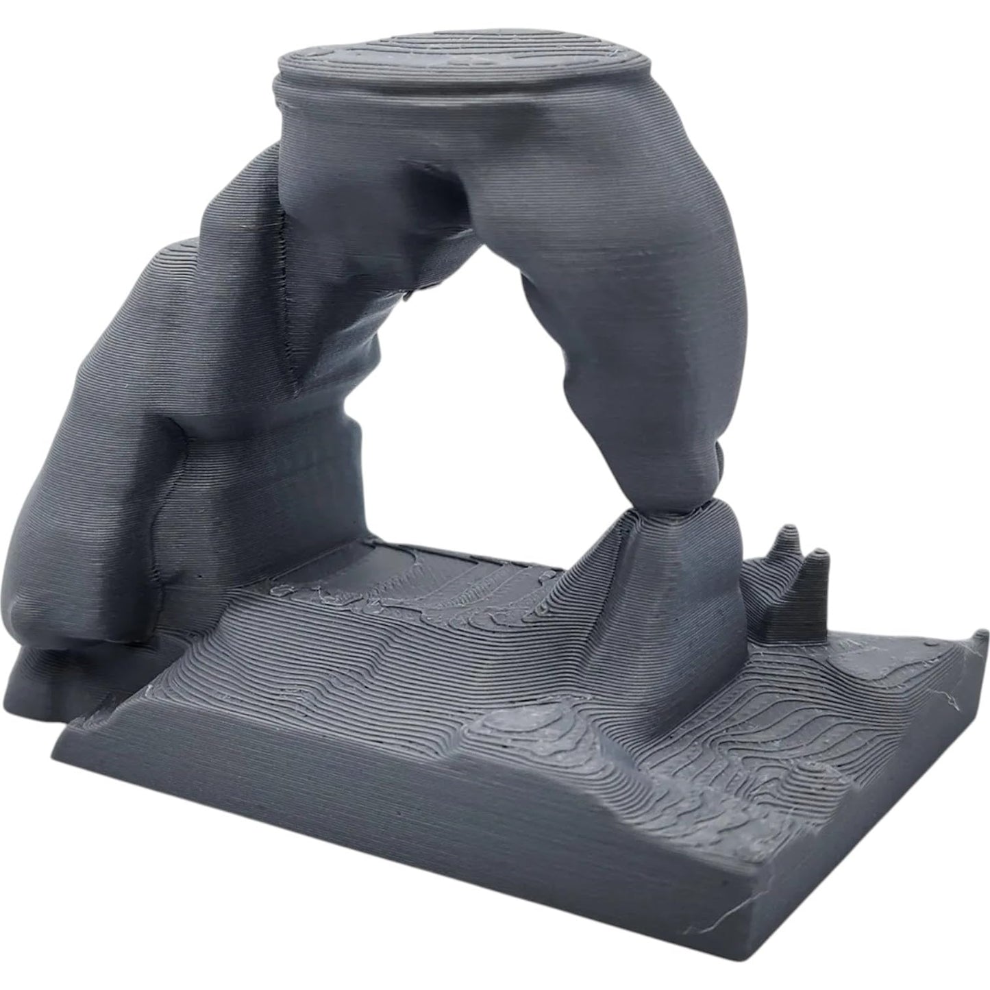 Rocky Arch Diorama Base with Standing Platform – Miniature Terrain Display for Fantasy or Historical Figurines – 3D Printed in Canada