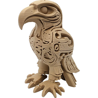 Eagle Totem Figurine with Tribal-Inspired Detail – Wood-Style 3D Printed Decorative Bird Sculpture for Shelf or Altar – 3D Printed in Canada
