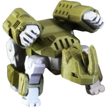 Rhino Brute Mecha Model Kit by Kitcrafters – 20 Parts with 15 Moving Joints – Beast-Style Heavy Mech for Collectors & Dioramas – 3D Printed in Canada